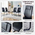 thumbnail image 5 of Sumdeal 63" Modern Dining Room Set for 4,Kitchen Table with 4 PU Chairs,5 Pieces Dining Table Sets for 4,MDF Table and 4 PU leather C-shape Leg Chairs,Black Table and 4 Black Leg Black Chairs, 5 of 6