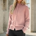 thumbnail image 2 of Soft Knit Cardigans for Women Sweaters Button Down Jacket Casual Long Sleeve Crew Neck Solid Fall Knitwear Clothes (S, Pink), 2 of 4