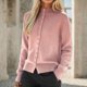 thumbnail image 1 of Suéter de cuello redondo para mujer, cárdigan holgado informal de color liso, chaqueta de manga larga, blusa para mujer, 1 of 4