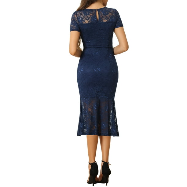 INSPIRE CHIC Elegant Lace Dress for Women's Short Sleeve Cocktail Party  Mermaid Bodycon Dress - Walmart Business Supplies