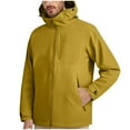 thumbnail image 2 of Men Raincoat Man Solid Color Windproof Water Prooft Zipper Pocket Drawstring Hooded Outdoor Jacket Coat Jackets for Men Casual Long Sleeve Soft Lightweight Jacket Men's Clothing Large Mens Jacket, 2 of 9