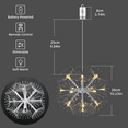 thumbnail image 3 of 6 Pack Battery Operated Hanging LED Twinkle Lights With Remote, Whimsical Dandelion Starburst Fairy Lights, 8 Modes, Dimmable, Timer, Waterproof Ceiling Firework Lights For Wedding,Warm White, 3 of 9