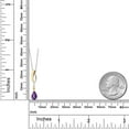 thumbnail image 6 of Gem Stone King 925 Silver and 10K Yellow Gold Purple Amethyst and White Lab Grown Diamond Pendant Necklace for Women | 0.79 Cttw | Gemstone February Birthstone | Pear Shape 8X5MM | With 18 inch Chain, 6 of 6