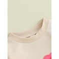 thumbnail image 6 of FEORJGP Infant Girls Valentine's Day Clothes Newborn Baby Long Sleeve Sweatshirts Rompers Heart Embroidered Crew Neck Jumpsuit Toddler Loose Casual Bodysuits, 6 of 9