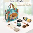 thumbnail image 4 of Corduroy Composite Fabric Tote Bag Magnetic Snap Large Capacity Crossbody Bag Beige Shoulder Strap Swimming Pool Cat, 4 of 8