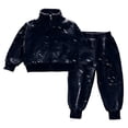 thumbnail image 5 of Gubotare Girl's Pants Set Toddler Baby Girl Fall Winter Clothes Print Long Sleeve Pullover Sweatshirts Stripe Pants Farm Goose Outfit 3T 4T (Black,3-4 Years), 5 of 5
