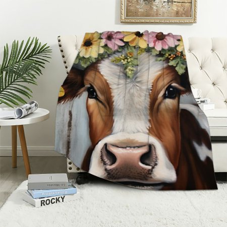 Patifu Flower Crown Warm Lightweight Soft Fleece Blanket All Seasons Sofa Decor Gifts 40x50in