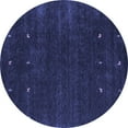 thumbnail image 1 of Ahgly Company Machine Washable Indoor Round Abstract Blue Contemporary Area Rugs, 3' Round, 1 of 4