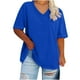 thumbnail image 2 of Cutuoiiu Short Sleeve Tops for Women Summer V-Neck Solid Color Plus Size T-Shirts Gifts, 2 of 3