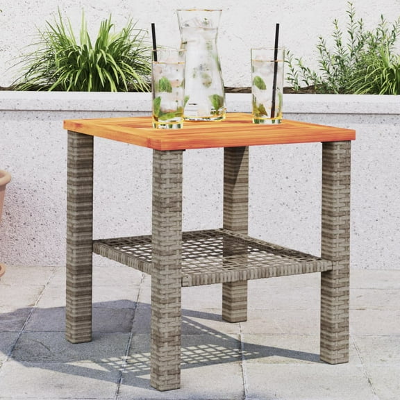 vidaXL Garden Table Grey, Brown