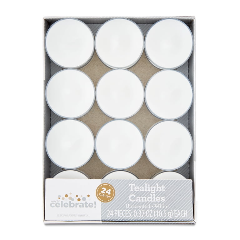 Way To Celebrate Unscented White Tealight Candles, 24-Pack photo 3
