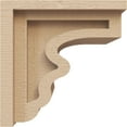 thumbnail image 3 of 6"W x 6"D x 6"H Wide Highland Rough Cedar Woodgrain TimberThane Corbel, Primed Tan, 3 of 6