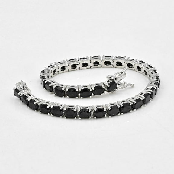 Natural Black Spinel tennis Bracelet, 925 Sterling Silver, Tennis Bracelet, Black Stone Bracelet, August Birthstone, Bridal Bracelet, Gift For Her