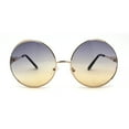 thumbnail image 2 of Womens Round Circle Lens Side Visor Retro Sunglasses Gold Black Brown, 2 of 4