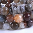thumbnail image 2 of Bracelet Extensible Unisexe en Perles Rondes de 10 mm en Agate du Botswana Naturelle, 2 of 2