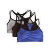 Fruit of the Loom womens Spaghetti strap Pullover Sports Bra, 3-Pack