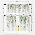thumbnail image 5 of Green Eucalyptus Kitchen Curtains Window Curtains Valance and Tier Set 36 Inch, Watercolor Floral Rod Pocket Short Tier Curtain, Spring Botanical Small Cafe Curtains for Kitchen Decor, 5 of 5