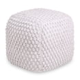 thumbnail image 2 of Loft Lyfe Yousuf Cotton Yarn Pouf, White, 2 of 6