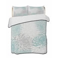 thumbnail image 2 of Aqua White Queen Size Down Alternative Comforter, Lightweight Comforter Quilt Bedding Set with Pillow Shams Abstract Grey Chrysanthemum Flower Floral All Seasons Bed Comforter Duvet Insert 90"x96", 2 of 7