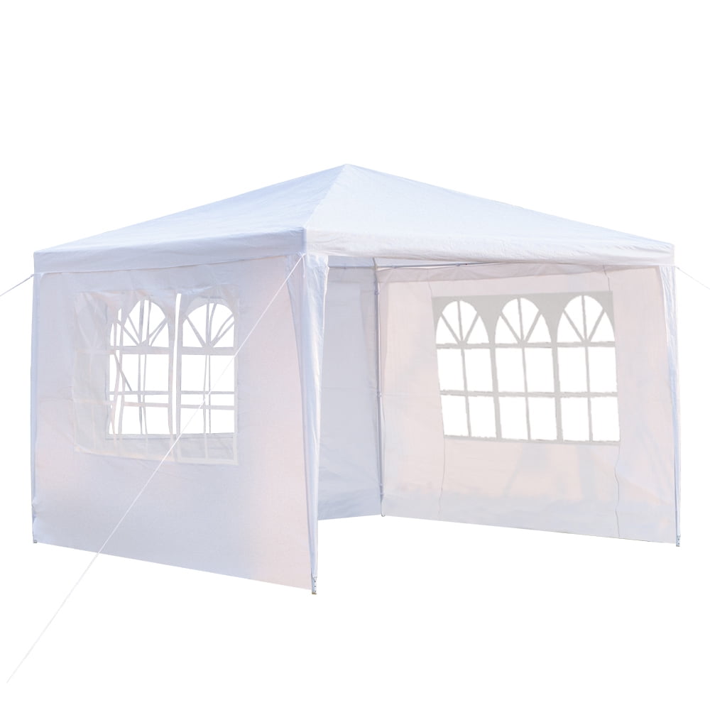 Kadyn Canopy Tent, 10' x 10' Three-sided Waterproof Tent for Parties Garden Pool, Outdoor Canopy Tent with Spiral Tubes, White Kadyn Canopy Tent, 10' x 10' Three-sided Waterproof Tent for Parties Garden Pool, Outdoor Canopy Tent with Spiral Tubes, White