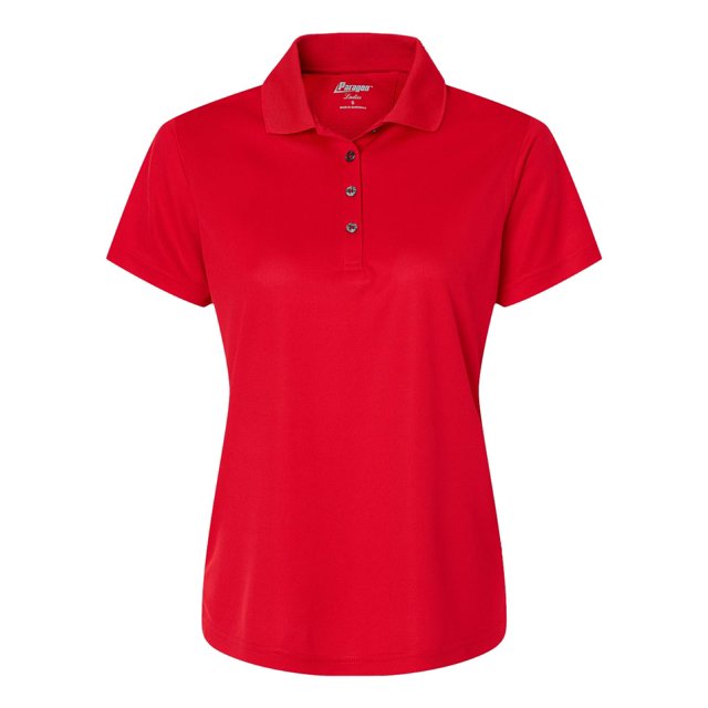 Paragon Polo en Maille Mini de Performance Saratoga pour Femmes, P, Rouge