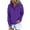 Purple, variant on Viikei Zip Up Hoodies for Women Sweatshirt for Women Women's Hooded Color Long-sleeved Sweatshirt Casual Blouse Pullover Tops