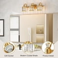 thumbnail image 7 of Crystal Gold Bathroom Vanity Light 3 Light Modern Bathroom Vanity Light Fixtures Over Mirror Modern Crystal Vanity Lighting, 7 of 7