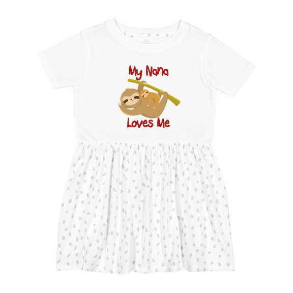 Inktastic My Nana Loves Me Sloth Girls Toddler Dress