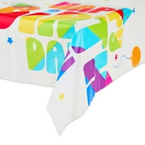 Rectangular 54" x 84" Multicolor Happy Birthday Day Plastic Table Cover, by Way To Celebrate