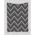 thumbnail image 1 of Black and Grey Tapestry, Detailed Herringbone Pattern on Repeat Zigzags Striped, Wall Hanging for Bedroom Living Room Dorm Decor, 60"W X 80"L, Dimgray Charcoal Grey and White, by Ambesonne, 1 of 2