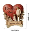 thumbnail image 3 of Wooden Parent Figurine Heart Shaped I Love You Mom and Dad Desk Decor Gift for Fathers Day Mothers Day Birthday Thanksgiving, 3 of 8