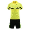 thumbnail image 3 of Zaldita Men's Soccer Referee Jersey Outfits Short Sleeve Pro Referee Shirts with Shorts Set Football Yellow 3XL, 3 of 6