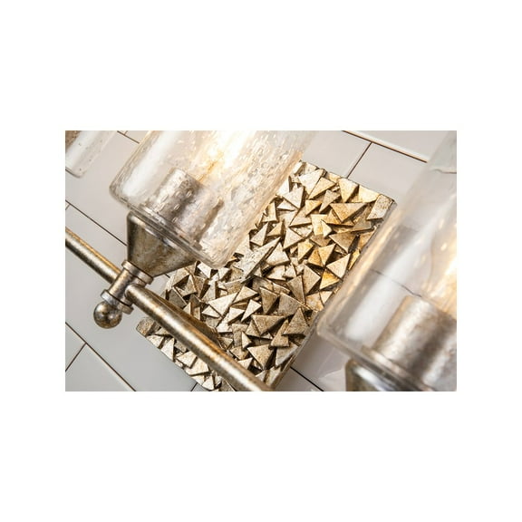 Lucas McKearn Mosaic 16" Round 3-light Transitional Metal Flush Mount in Gold