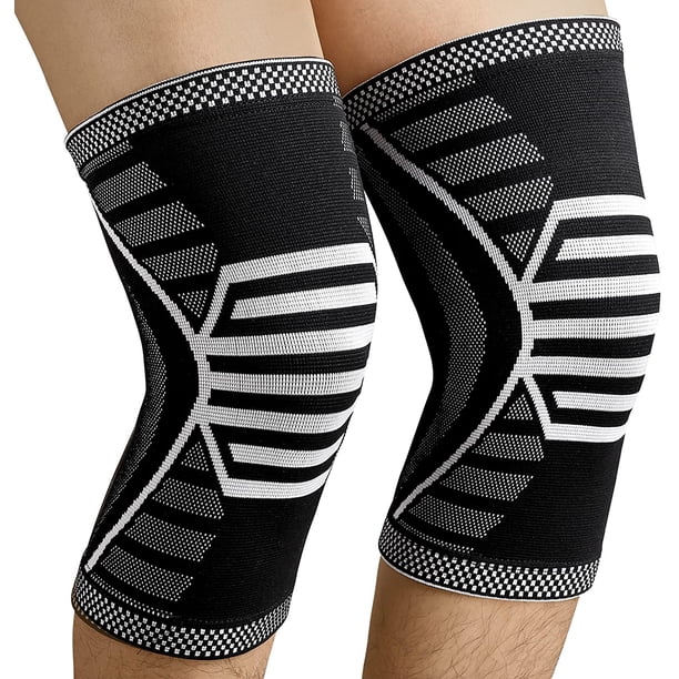 Paquete de 2 rodilleras, rodillera de compresión para hombres y mujeres, correr, artritis, ligamento cruzado anterior, alivio del dolor en las articulaciones, desgarro de menisco, recuperación del