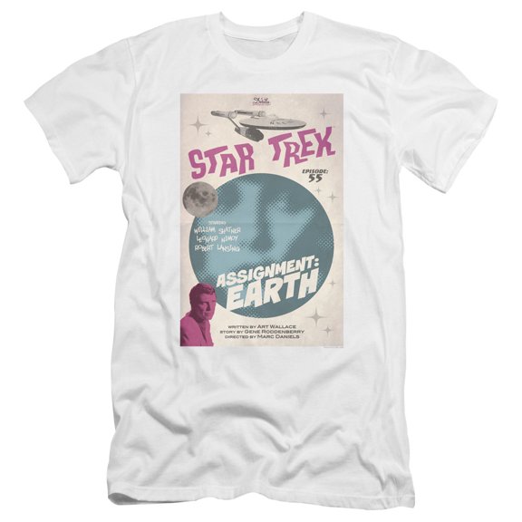 Star Trek Tos Episode 55 Premium Canvas Adult Slim Fit 30/1 T-Shirt White