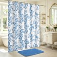 thumbnail image 3 of FRAMICS Blue Floral Shower Curtain Sets with Rug and Hooks, 14-Piece Heavy Duty Fabric Cottagecore Bathroom Sets, Waterproof and Mildew-Resistant, 3 of 11