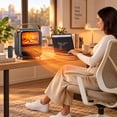 thumbnail image 4 of FLYMOON 11.8 in Electric Fireplace Heater, 1200W Portable Space Heater with 3D Flame, Remote Control for Indoor Bedroom Office RV Use, 4 of 11