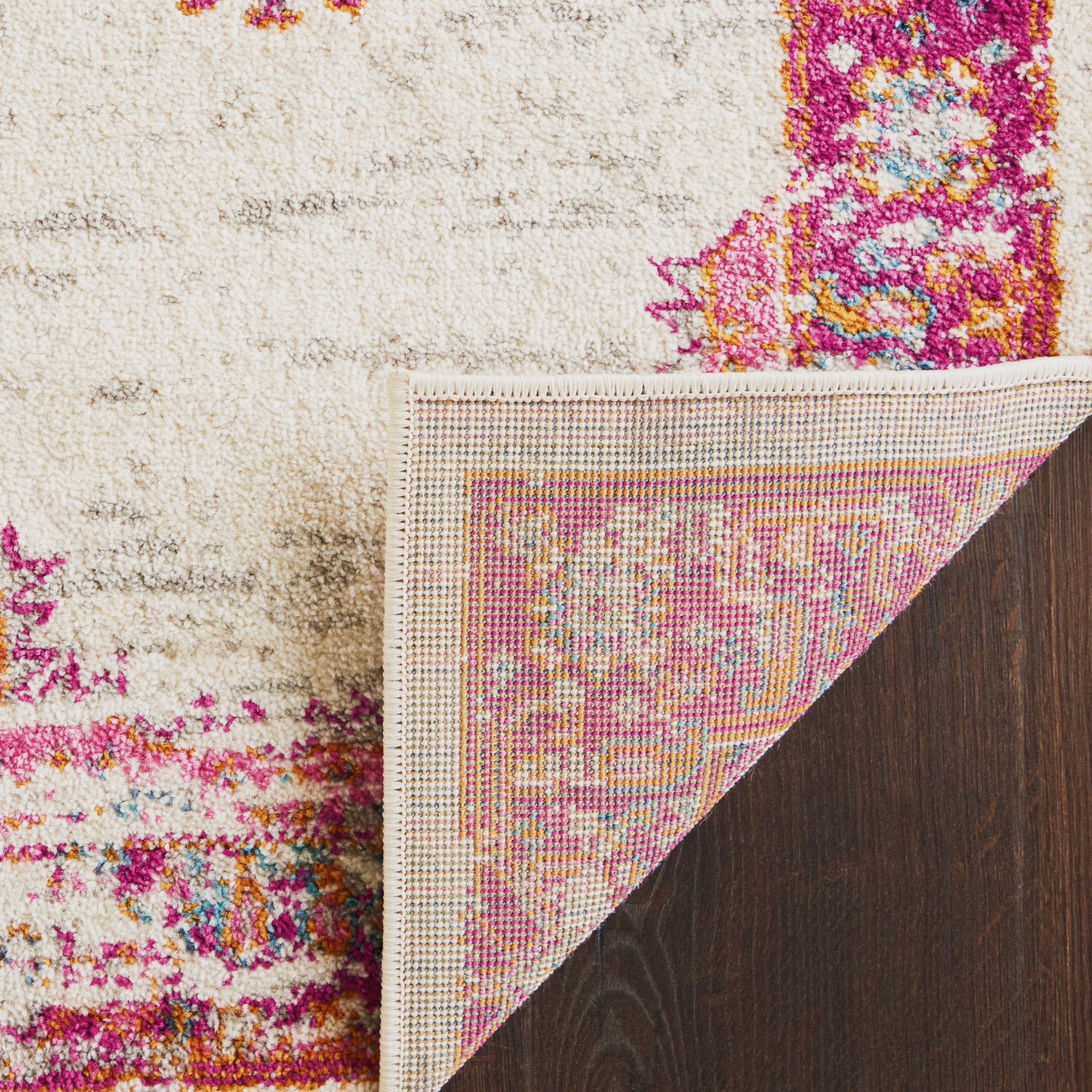 Nourison Passion Bohemian Ivory/Fuchsia 12' x 18' Area Rug, (12x18)