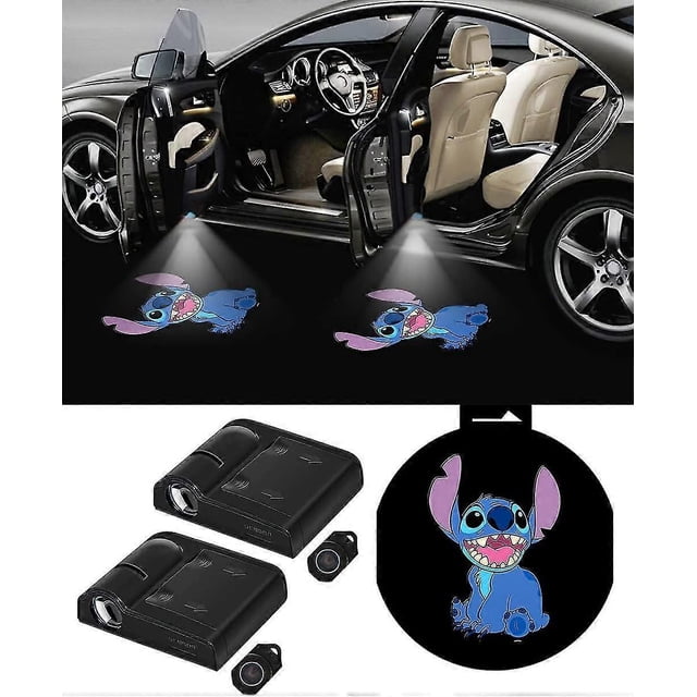 2PCS Car Door Lights Logo Projector for Stitch Car Door Projector Lights Welcome Courtesy Ghost Shadow Lamp Universal Wireless Car Door Lights