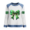 thumbnail image 4 of St Patrick’s Day Sweatshirt Women’s Irish Funny Plus Size Long Sleeve Shamrock Sweatshirts with Denim Trim Casual Business Outfits Going Out Tops for 2026 St. Paddy’s Day, 4 of 5