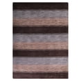 thumbnail image 3 of Rugsotic Carpets Hand Knotted Wool Area Rug 5'x8' Dark Brown Beige Contemporary Rectangle Indoor Rug for Living Room, Bedroom Antimicrobial L00206, 3 of 9