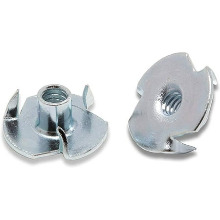 

T-Nuts 10-24 (100 Pack) Threaded Insert Choose Size/Quantity by Bolt Dropper Pronged Tee Nut. (#10-24 X 9/32 )