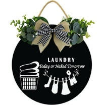 Eveokoki 12" Vintage Farmhouse Laundry Room Sign Country Wall Decor Wash Room Signs Wall Home Decor Art Hanging Signs,Rustic Laundry Room Wall Decores