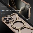 thumbnail image 4 of For iPhone 16 Pro Max Magnetic Case Rotating Kickstand Metal Bumper Phone Cover - Grey, 4 of 5