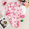thumbnail image 2 of Hwmodou Toddler Girls Pajamas Bow Tie Print Valentines Day Long Sleeve Top And Pant Sleepwear Suit Leisure Comfort Pajama Set,2-Piece,Size 2-7Y, 2 of 8