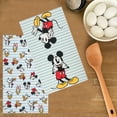 thumbnail image 2 of Disney Kitchen Towels 2-Pack Mickey Friends Blue Stripe Cotton Terry 15"x26", 2 of 7