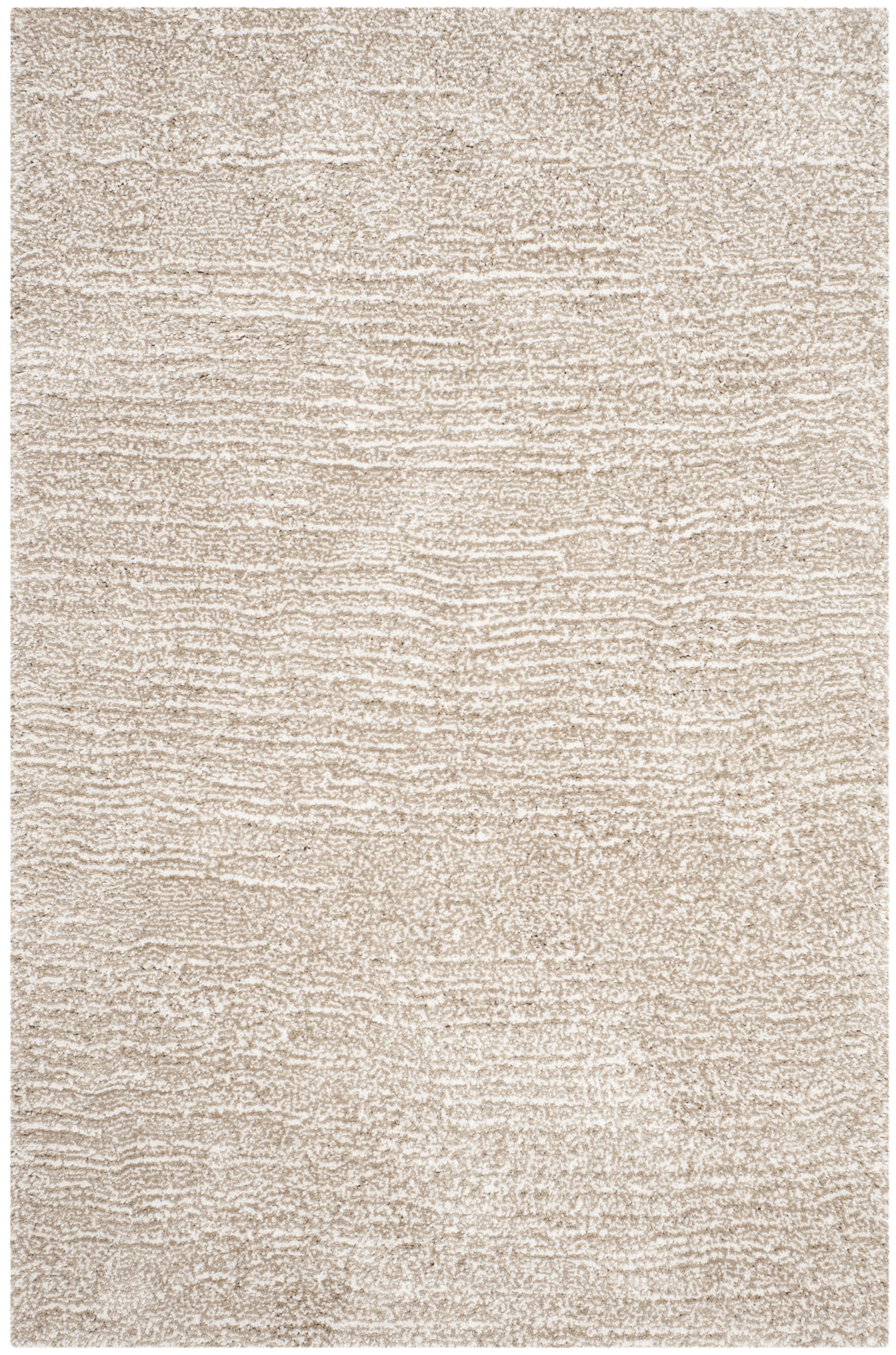 SAFAVIEH Ultimate Atanas Solid Plush Polyester Shag Area Rug, Sand/Ivory, 5' x 8'