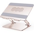 thumbnail image 1 of Laptop Stand for Desk, Ergonomic Aluminum Alloy Laptop Holder Adjustable Height Computer Stand Notebook Riser Compatible with MacBook Pro Air, Dell, HP, , Samsung More 9-16" Laptops-Gold, 1 of 7