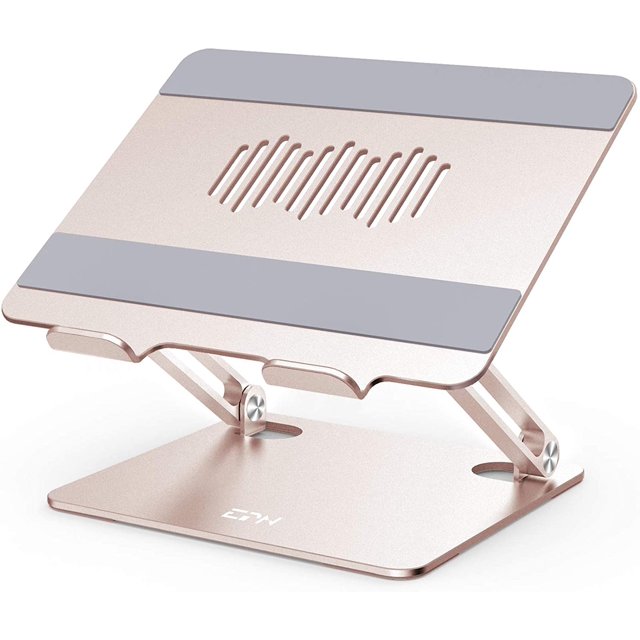 Laptop Stand for Desk, Ergonomic Aluminum Alloy Laptop Holder Adjustable Height Computer Stand Notebook Riser Compatible with MacBook Pro Air, Dell, HP, , Samsung More 9-16" Laptops-Gold