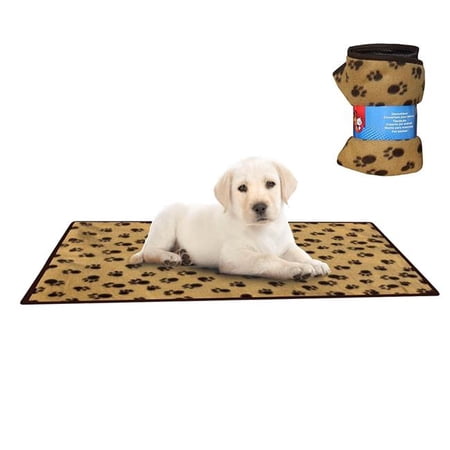 Evertone BK5451 Paw Print Waterproof Washable Dog Fleece Blanket - Soft Comfort Zero Mess - Pack of 2